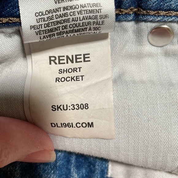 DL1961 Renee Shorts Smart Denim Distressed Cut Out Shorts - Picture 6 of 12